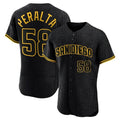 Tlead S.Diego Padres #58 Wandy Peralta Player Black Snake Skin City Home Limited Elite Stitched Jerseys