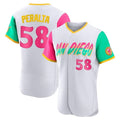 Tlead S.Diego Padres #58 Wandy Peralta Player White City Connect Home Limited Elite Stitched Jerseys