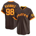 Tlead S.Diego Padres #98 Randy Vasquez Player Brown Home Cooperstown Collection Replica Game Stitched Jerseys