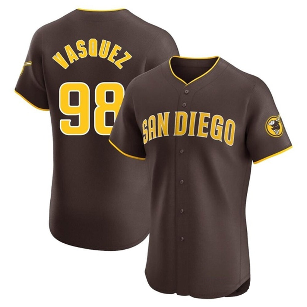 Tlead S.Diego Padres #98 Randy Vasquez Player Brown Home Limited Elite Stitched Jerseys
