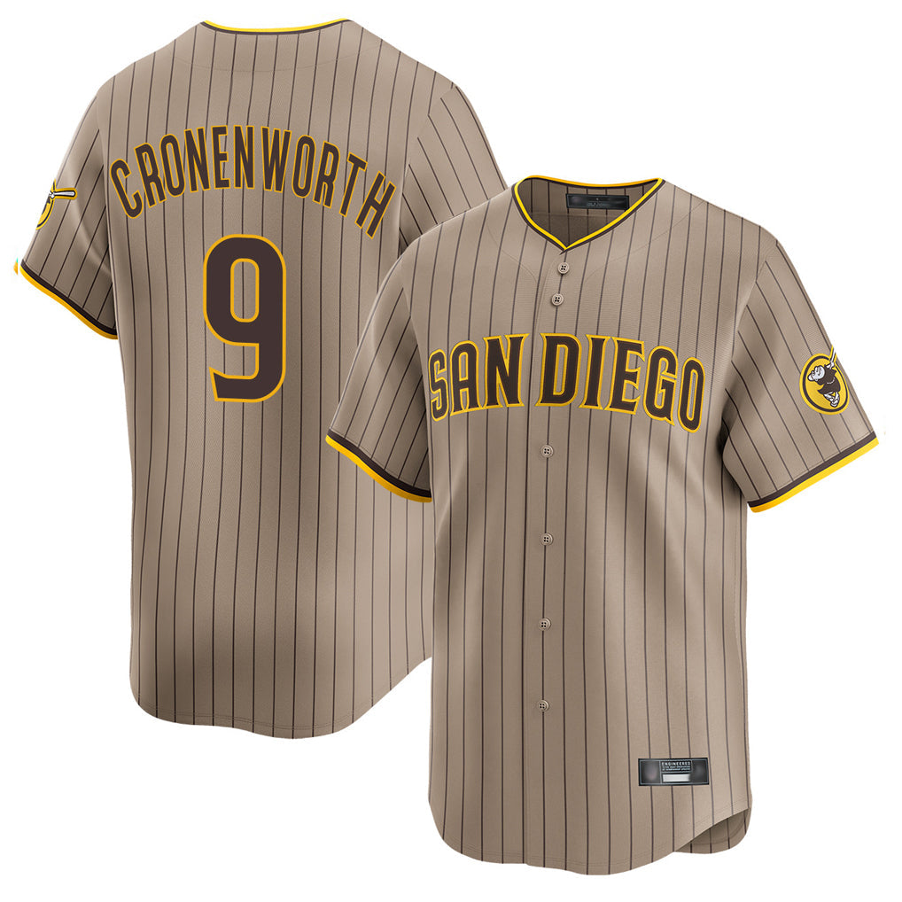 Tlead S.Diego Padres #9 Jake Cronenworth Player Khaki Home Limited Stitched Jerseys