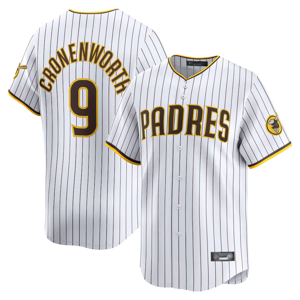 Tlead S.Diego Padres #9 Jake Cronenworth Player White Home Limited Stitched Jerseys