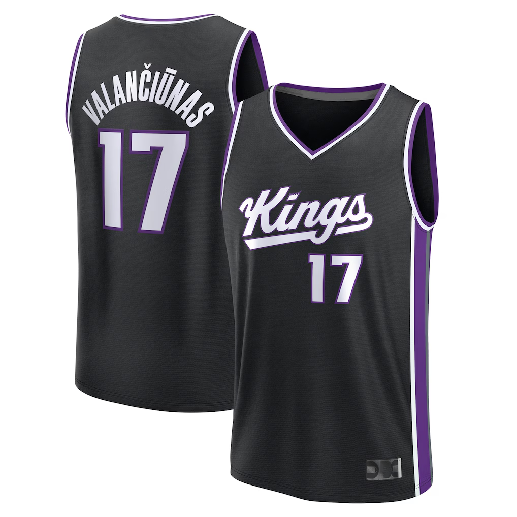 Tlead S.Kings #17 Jonas Valan?i¨±nas Fanatics Black Fast Break Replica Jerseys - Icon Edition