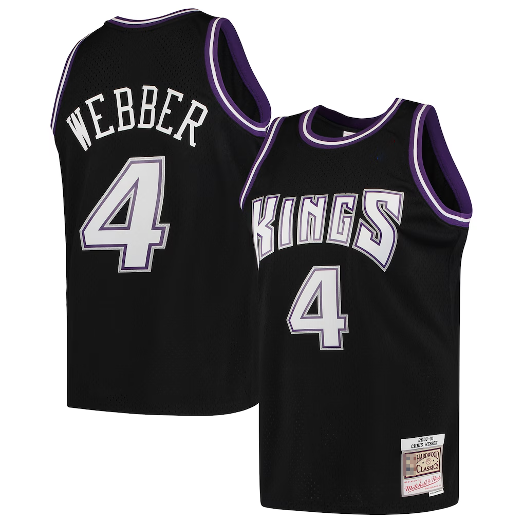 Tlead S.Kings #4 Chris Webber Mitchell & Ness Black 2000-2001 Hardwood Classics Swingman Jerseys