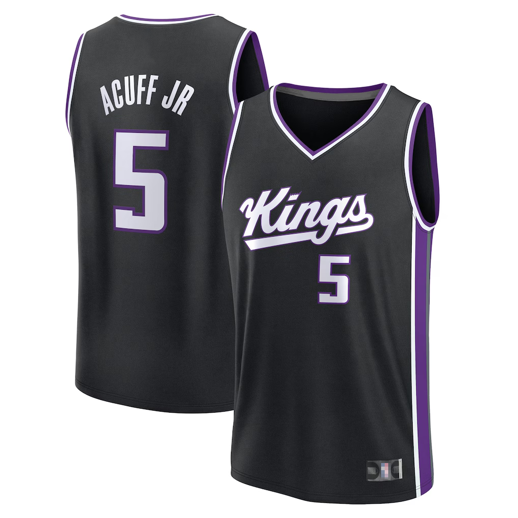 Tlead S.Kings #5 Darius Acuff Jr. Fanatics Black 2026 Draft First Round Pick Fast Break Jerseys - Icon Edition