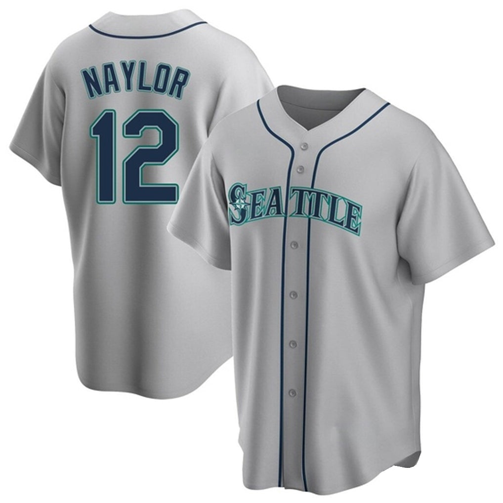 Tlead S.Mariners #12 Josh Naylor Player Gray Home Game Stitched Jerseys