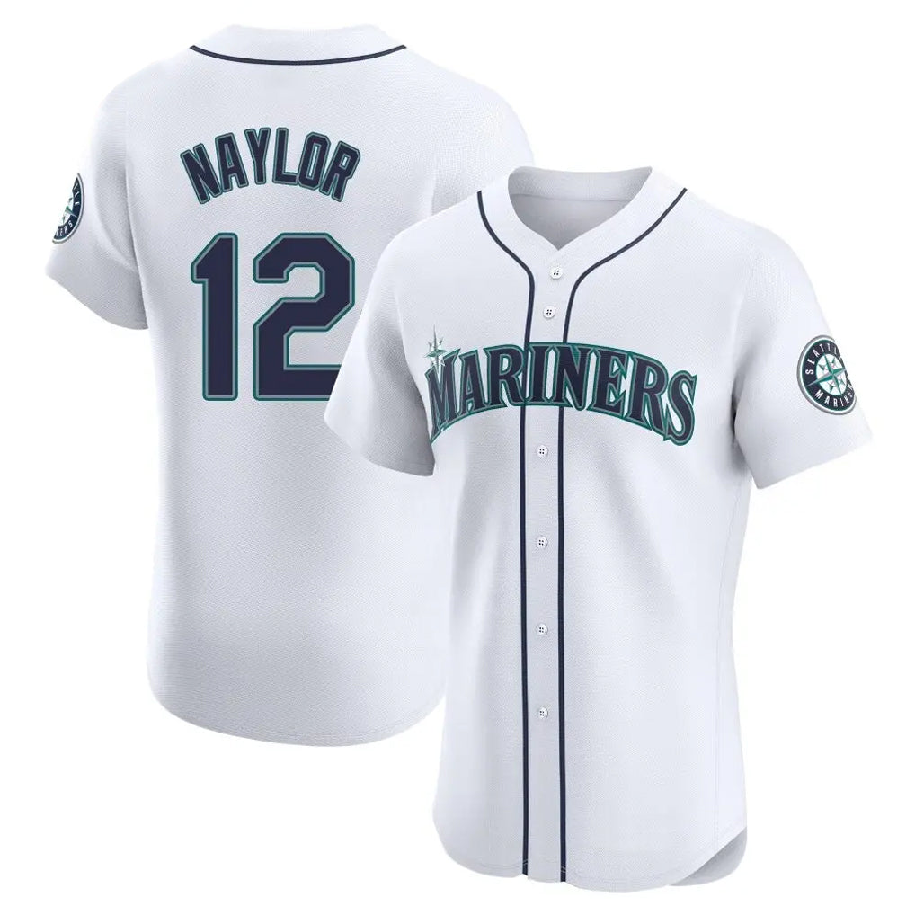 Tlead S.Mariners #12 Josh Naylor Player White Home Limited Elite Stitched Jerseys