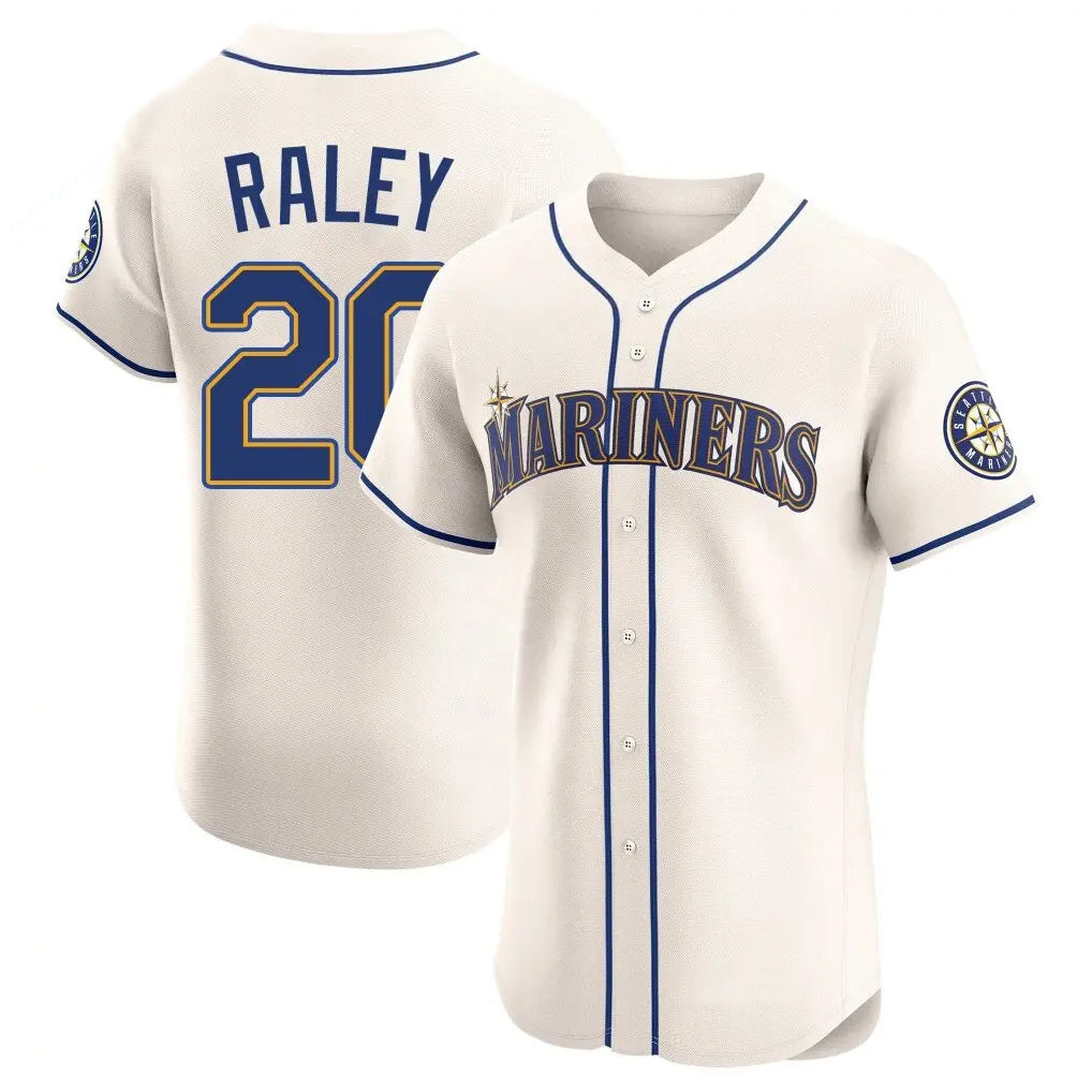 Tlead S.Mariners #20 Luke Raley Player Cream Home Limited Elite Stitched Jerseys