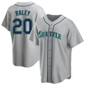 Tlead S.Mariners #20 Luke Raley Player Gray Home Game Stitched Jerseys