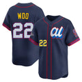 Tlead S.Mariners #22 Bryan Woo Player Navy American League All-Star Edition Limited Stitched Jerseys