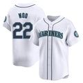 Tlead S.Mariners #22 Bryan Woo Player White Home Limited Stitched Jerseys