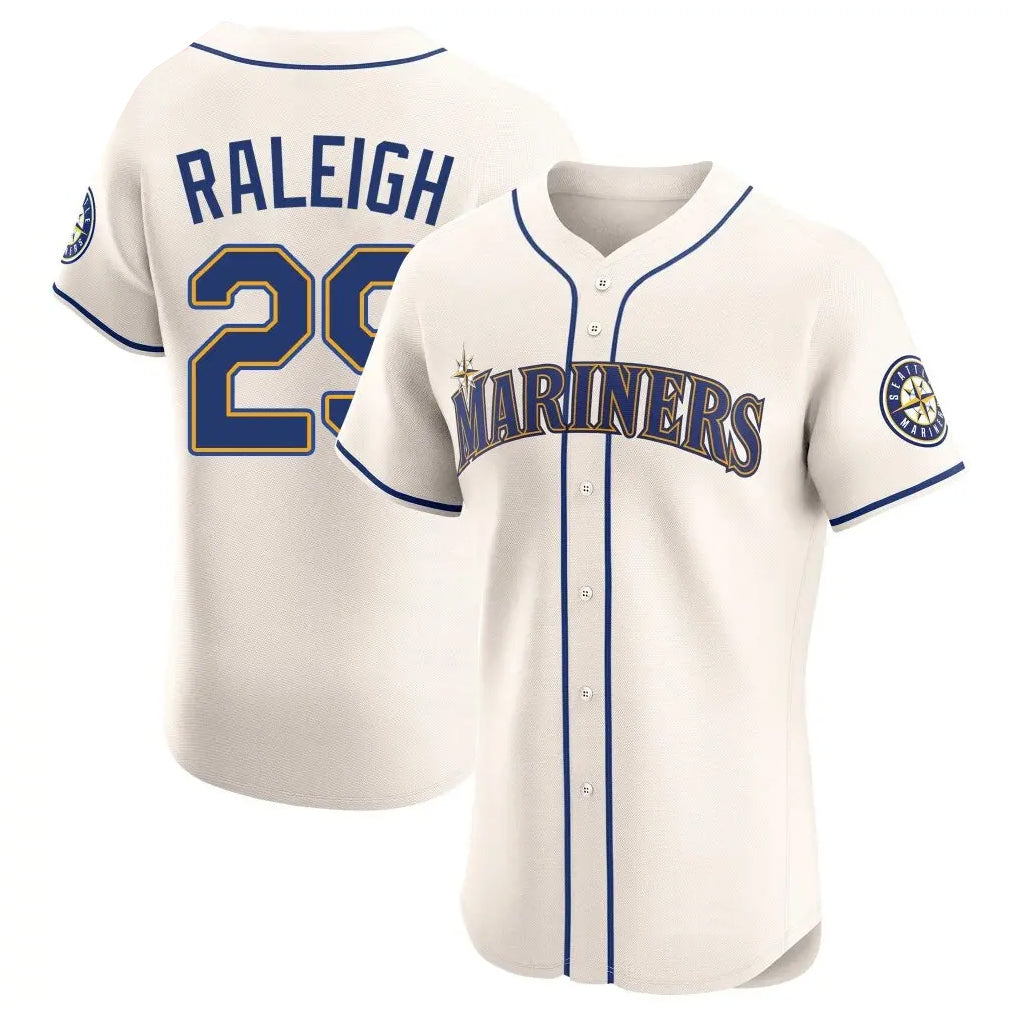 Tlead S.Mariners #29 Cal Raleigh Player Cream Home Limited Elite Stitched Jerseys