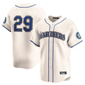 Tlead S.Mariners #29 Cal Raleigh Player Cream Home Limited Stitched Jerseys