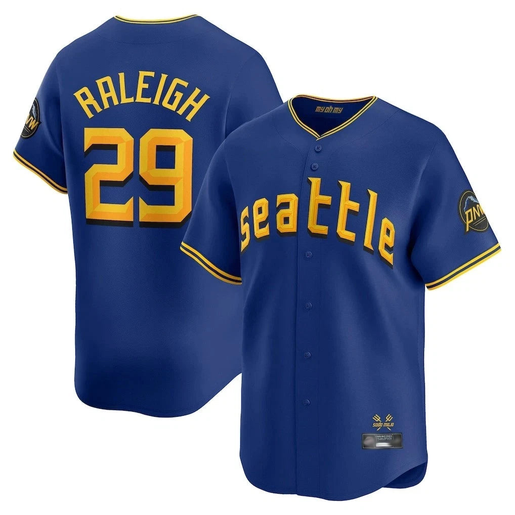 Tlead S.Mariners #29 Cal Raleigh Player Royal City Connect Home Limited Stitched Jerseys
