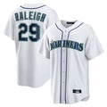 Tlead S.Mariners #29 Cal Raleigh Player White Home Game Stitched Jerseys