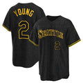 Tlead S.Mariners #2 Cole Young Player Black Snake Skin City Home Limited Stitched Jerseys