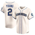 Tlead S.Mariners #2 Cole Young Player Cream Home Limited Stitched Jerseys