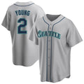 Tlead S.Mariners #2 Cole Young Player Gray Home Game Stitched Jerseys