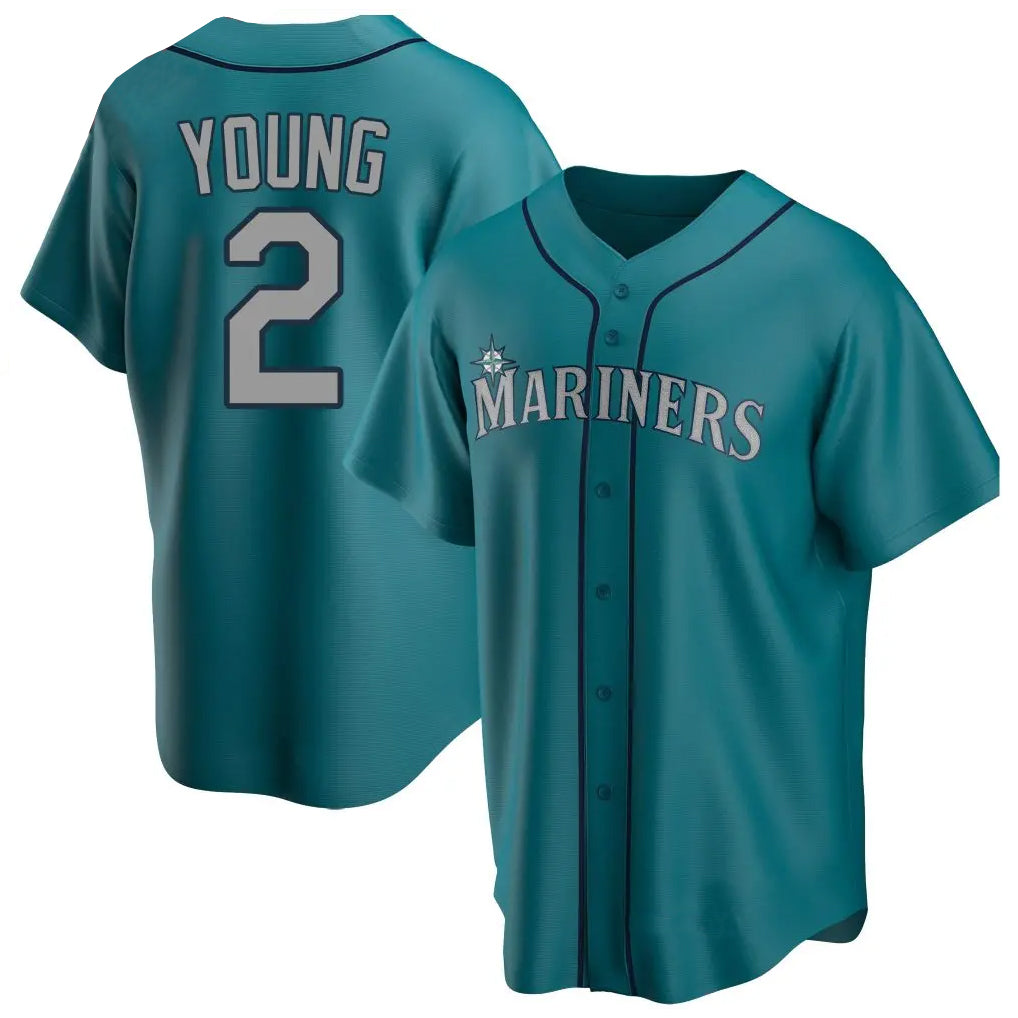 Tlead S.Mariners #2 Cole Young Player Teal Home Game Stitched Jerseys