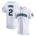 Tlead S.Mariners #2 Cole Young Player White Home Limited Elite Stitched Jerseys