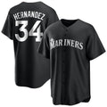 Tlead S.Mariners #34 Felix Hernandez Player Black Home Limited Stitched Jerseys