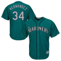 Tlead S.Mariners #34 Felix Hernandez Player Teal Majestic Cool Base Limited Stitched Jerseys
