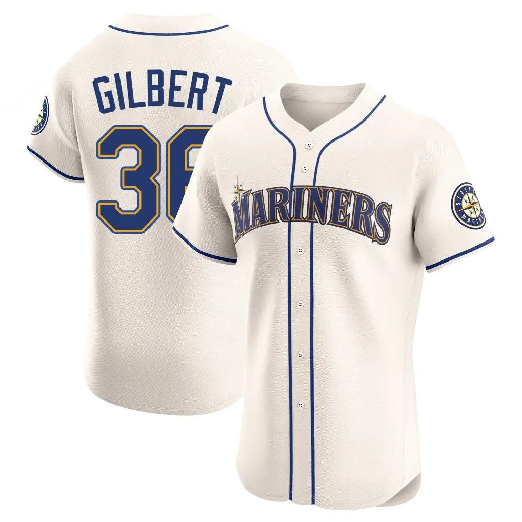 Tlead S.Mariners #36 Logan Gilbert Player Cream Home Limited Elite Stitched Jerseys