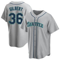 Tlead S.Mariners #36 Logan Gilbert Player Gray Home Game Stitched Jerseys