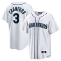 Tlead S.Mariners #3 J.P. Crawford Player White Home Game Stitched Jerseys