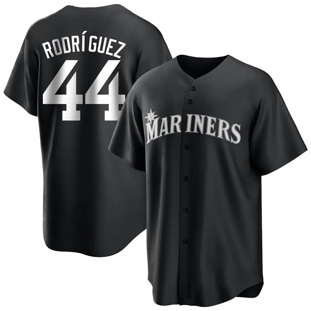 Tlead S.Mariners #44 Julio Rodriguez Player Black Home Limited Stitched Jerseys