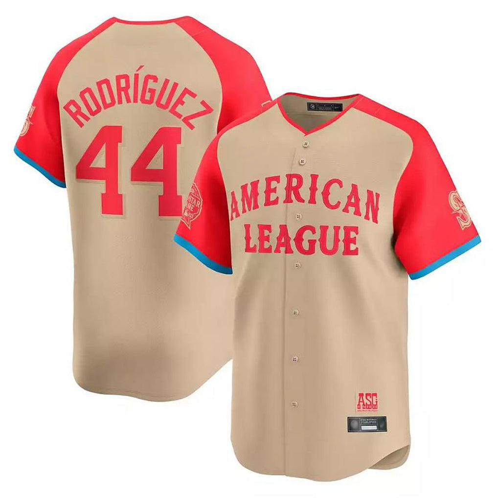 Tlead S.Mariners #44 Julio Rodriguez Player Cream American League All-Star Game Limited Stitched Jerseys