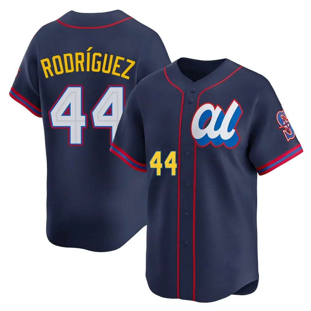 Tlead S.Mariners #44 Julio Rodriguez Player Navy American League All-Star Edition Limited Stitched Jerseys