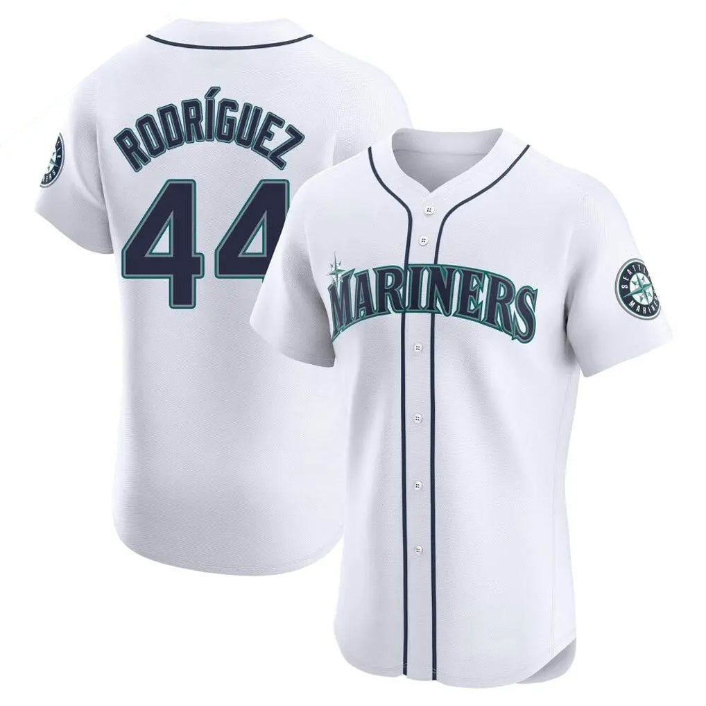 Tlead S.Mariners #44 Julio Rodriguez Player White Home Limited Elite Stitched Jerseys