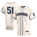 Tlead S.Mariners #51 Ichiro Suzuki Player Cream Home Limited Stitched Jerseys