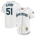 Tlead S.Mariners #51 Ichiro Suzuki Player White Mitchell & Ness All-Star Game Cooperstown Collection Authentic Limited Stitched Jerseys