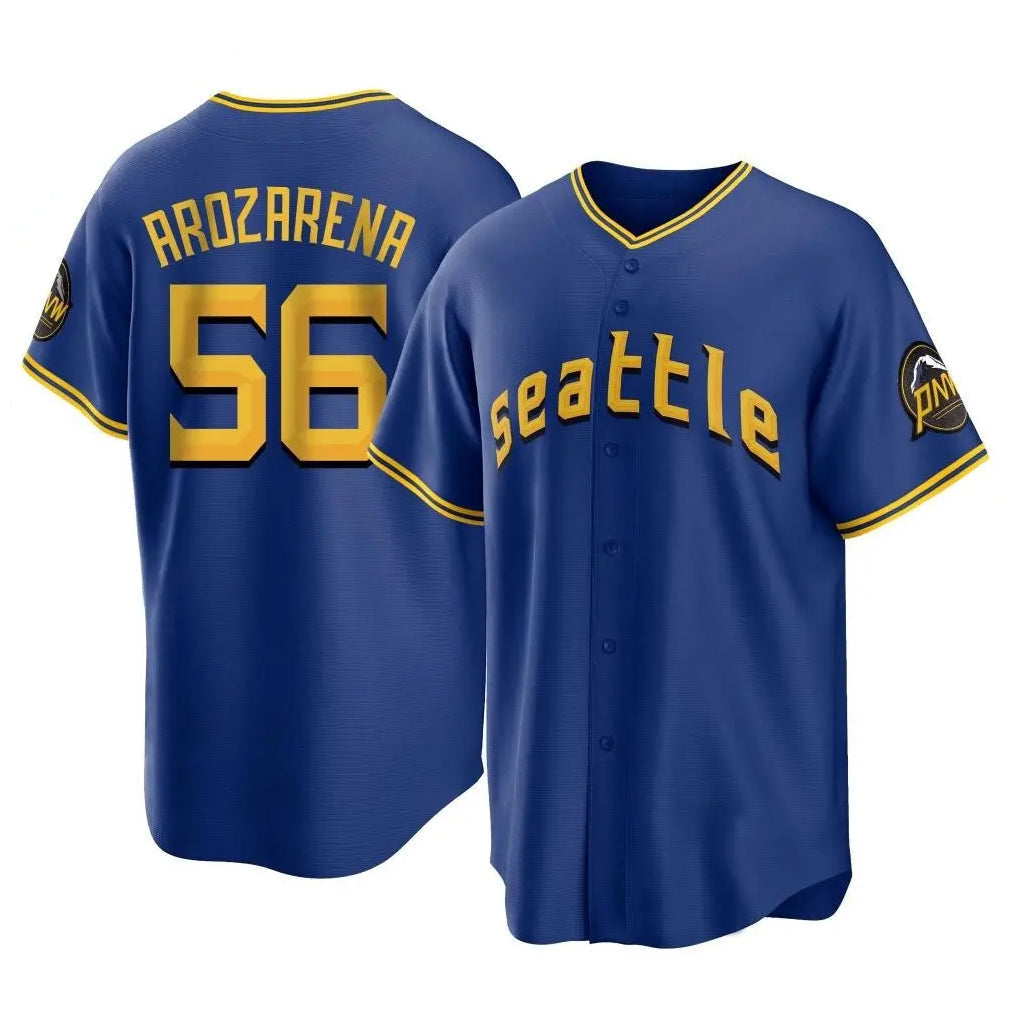 Tlead S.Mariners #56 Randy Arozarena Player Royal Home Game Stitched Jerseys