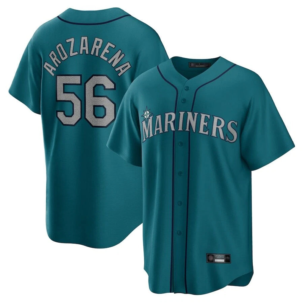 Tlead S.Mariners #56 Randy Arozarena Player Teal Home Game Stitched Jerseys