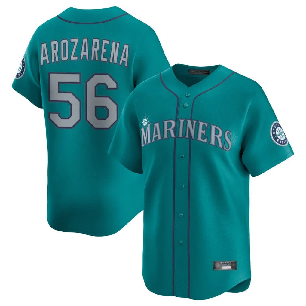 Tlead S.Mariners #56 Randy Arozarena Player Teal Home Limited Stitched Jerseys