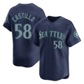 Tlead S.Mariners #58 Luis Castillo Player Navy Home Limited Stitched Jerseys