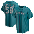 Tlead S.Mariners #58 Luis Castillo Player Teal Home Game Stitched Jerseys