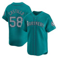 Tlead S.Mariners #58 Luis Castillo Player Teal Home Limited Stitched Jerseys