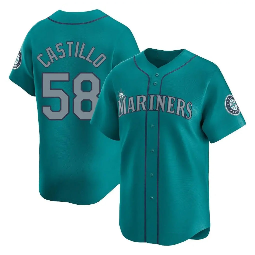 Tlead S.Mariners #58 Luis Castillo Player Teal Home Limited Stitched Jerseys