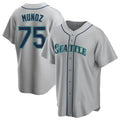 Tlead S.Mariners #75 Andres Munoz Player Gray Home Game Stitched Jerseys