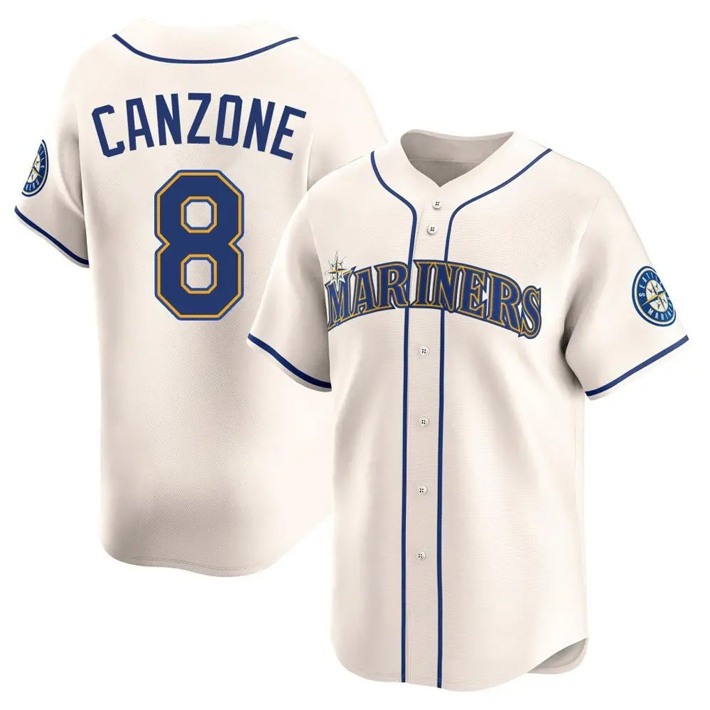 Tlead S.Mariners #8 Dominic Canzone Player Cream Home Limited Stitched Jerseys