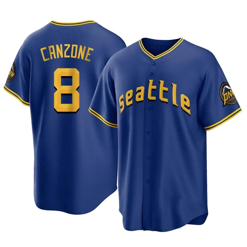 Tlead S.Mariners #8 Dominic Canzone Player Royal City Connect Home Game Stitched Jerseys