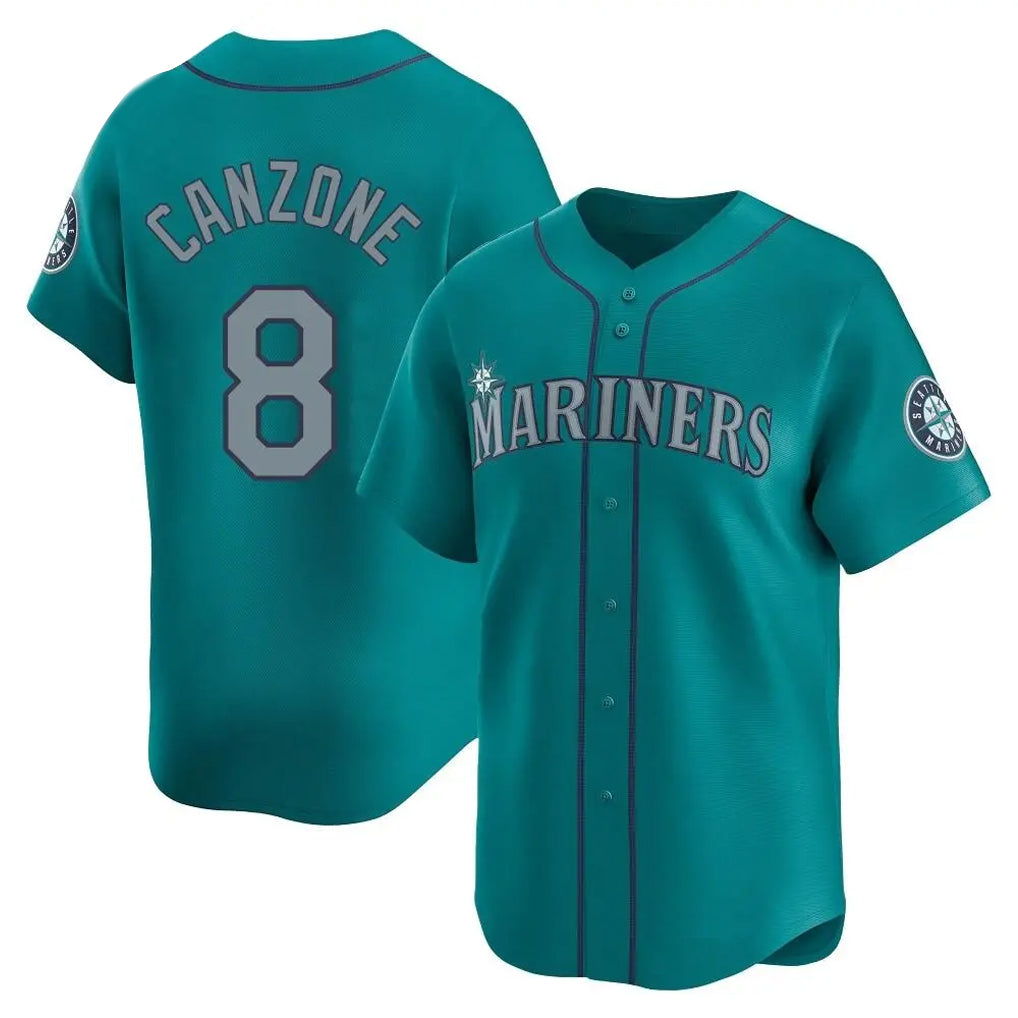Tlead S.Mariners #8 Dominic Canzone Player Teal Home Limited Stitched Jerseys