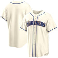 Tlead S.Mariners Blank Player Cream Home Game Stitched Jerseys