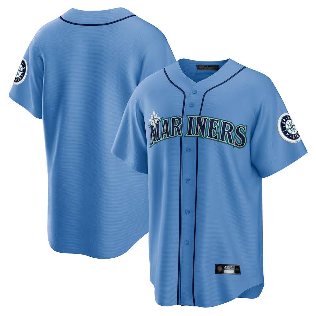 Tlead S.Mariners Blank Player Light Blue Home Limited Stitched Jerseys