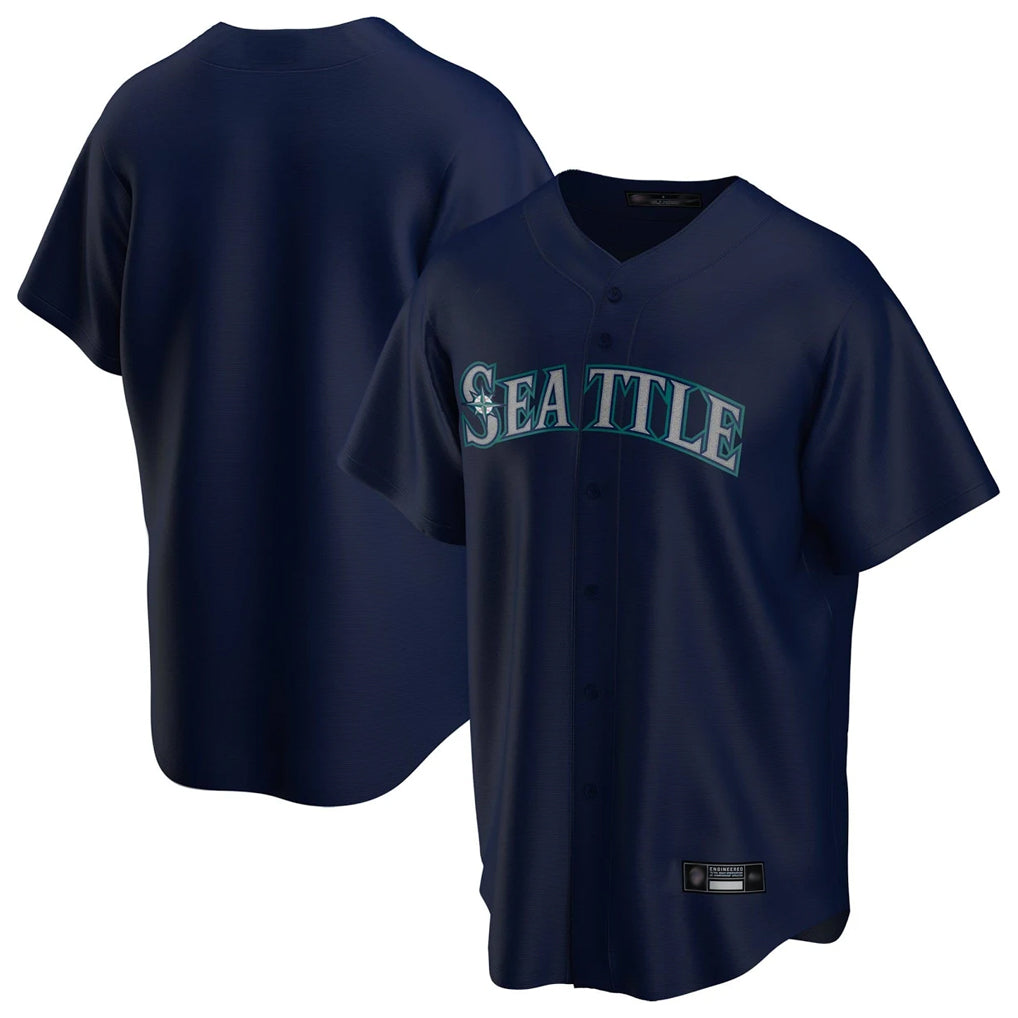 Tlead S.Mariners Blank Player Navy Home Game Stitched Jerseys