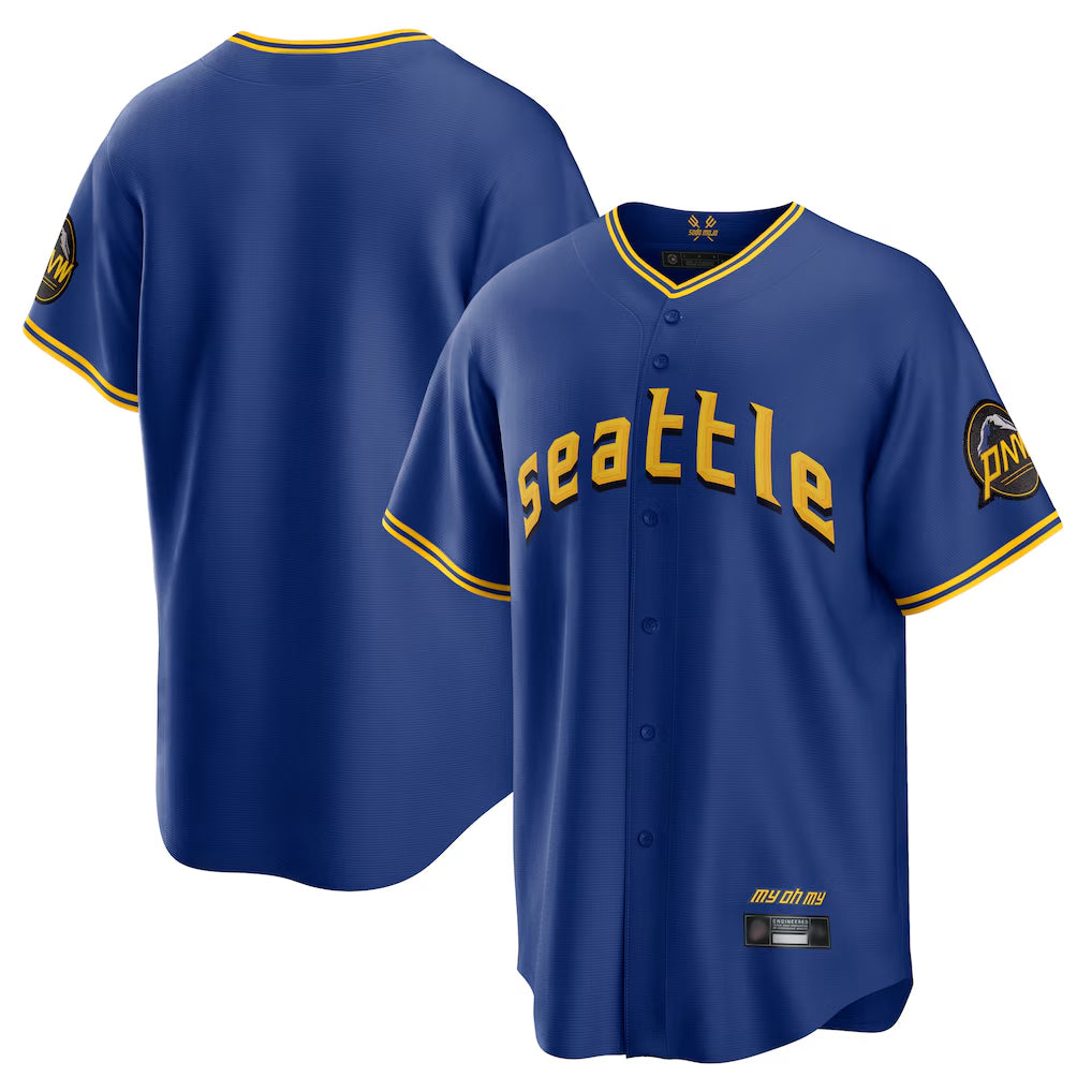 Tlead S.Mariners Blank Player Royal City Connect Home Game Stitched Jerseys